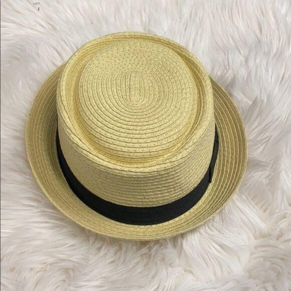 Other - Natural Color Black Ribbon Detail Hat